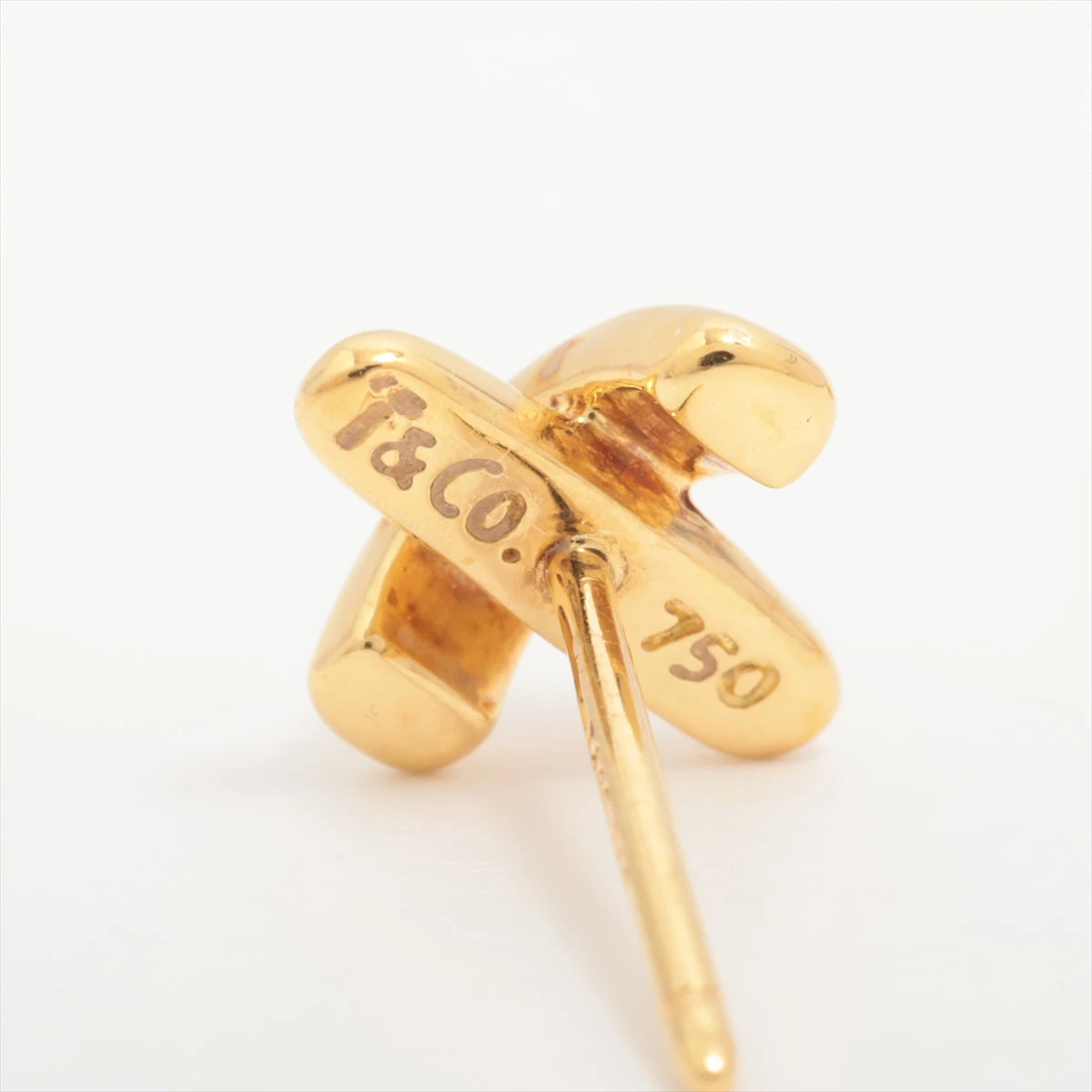 ティファニー クロスステッチ ピアス 750(YG) 2.3g A3062155｜中古