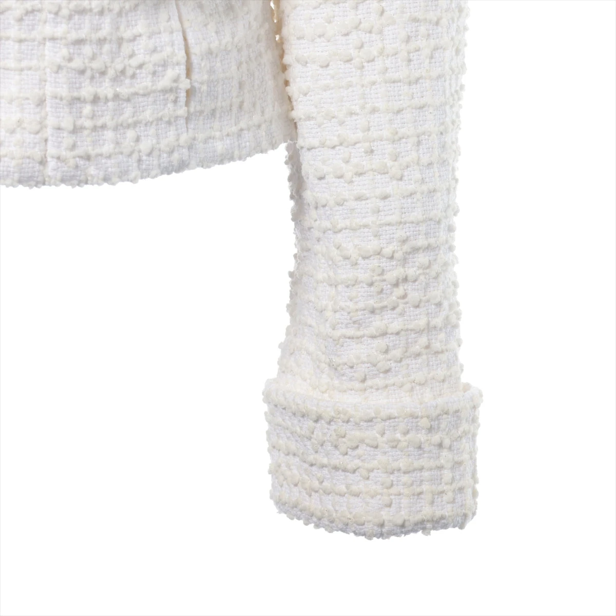 ◇【シャネル】本物保証❣ホワイトカラーココボタン7個付デニムジャケット＃40◇ ◇【シャネル】本物保証❣ホワイトカラーココボタン7個付デニム