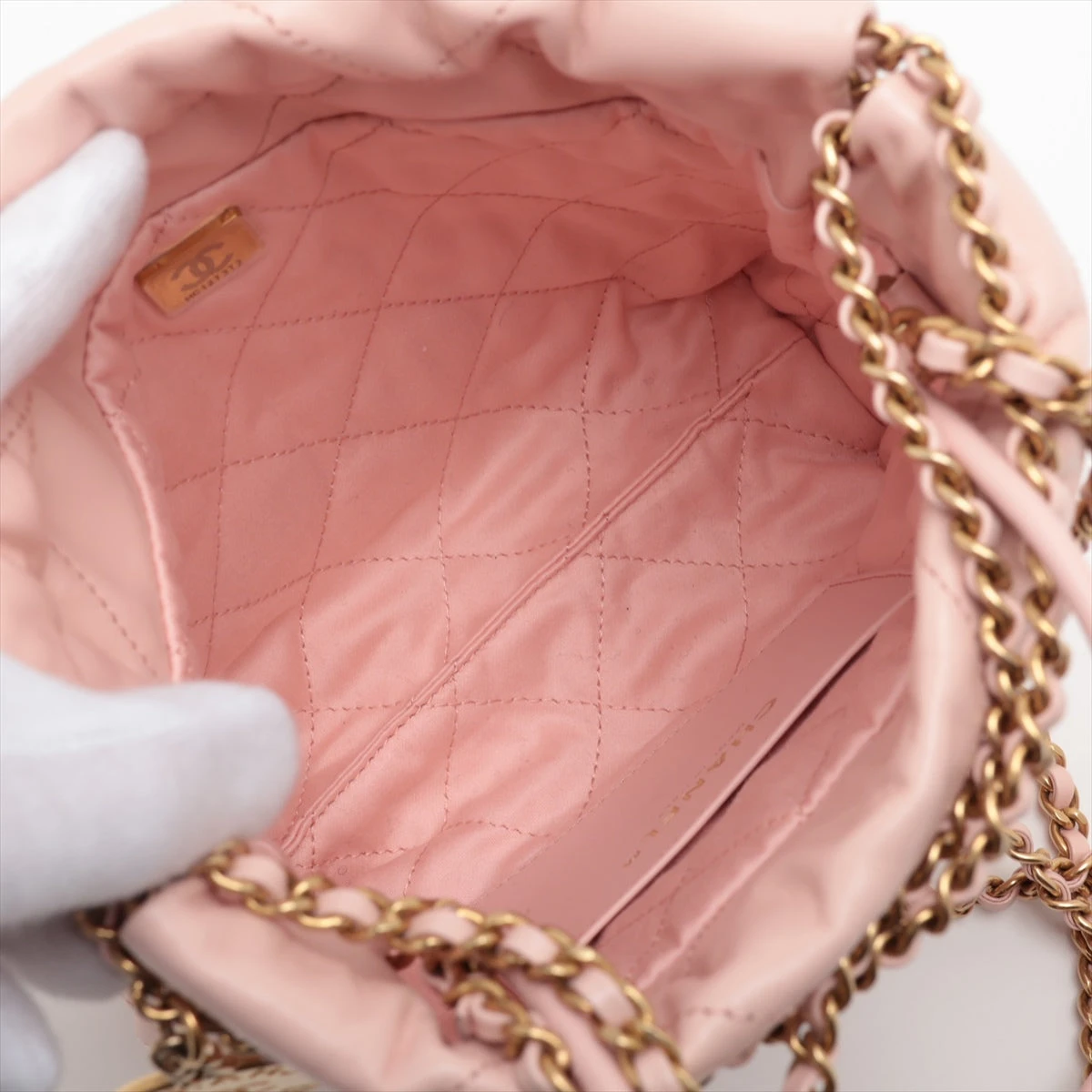 シャネル シャネル22ミニ レザー チェーンショルダーバッグ