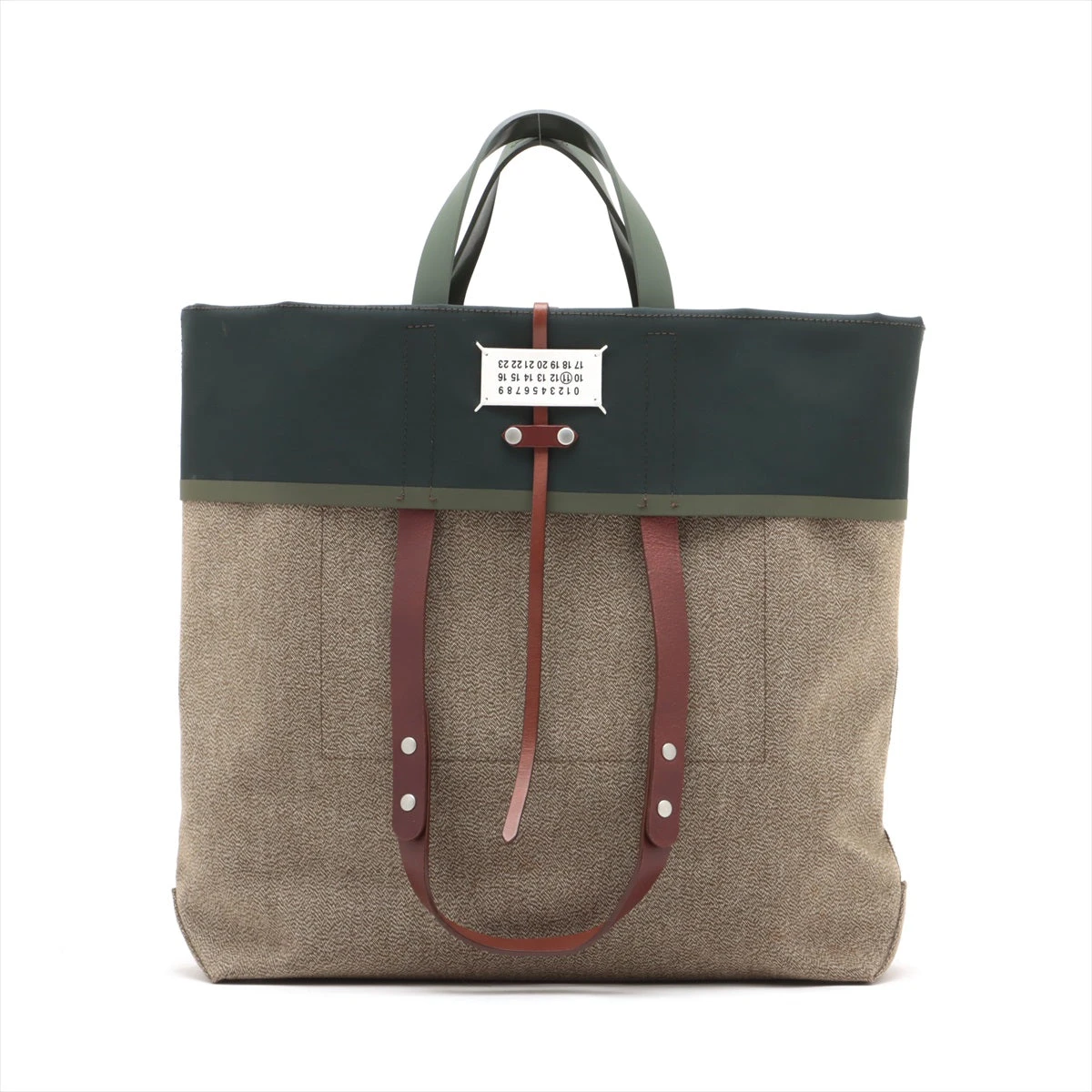 メゾンマルジェラ フォールドオーバー キャンバス×ナイロン トート