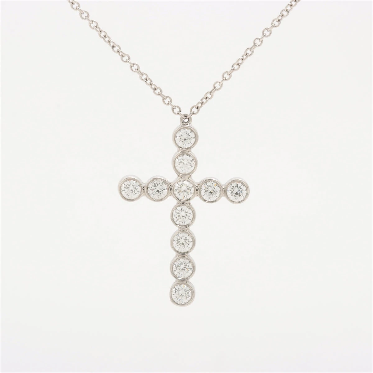 ティファニー ジャズクロス ダイヤ ネックレス Pt950 5.4g A3131513 