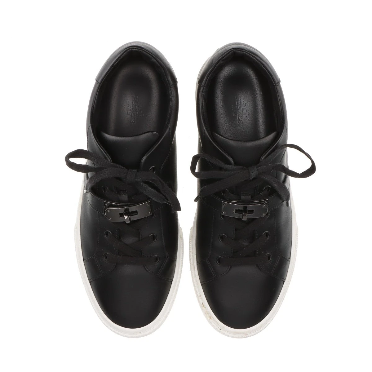 エルメス デイ レザー スニーカー 43 メンズ ブラック ケリー