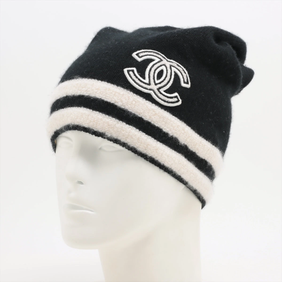 シャネル ココマーク ニットキャップ カシミヤ ブラック A3100207  