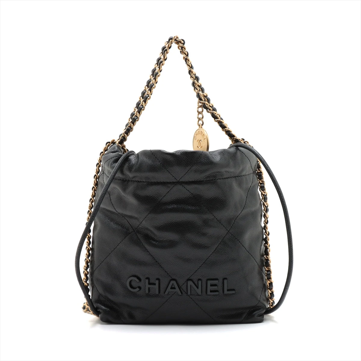 【長く愛用できるアイテム♪】CHANEL ショルダーバッグ シャネル シャネル22 ミニ キャビアスキン チェーンショルダー