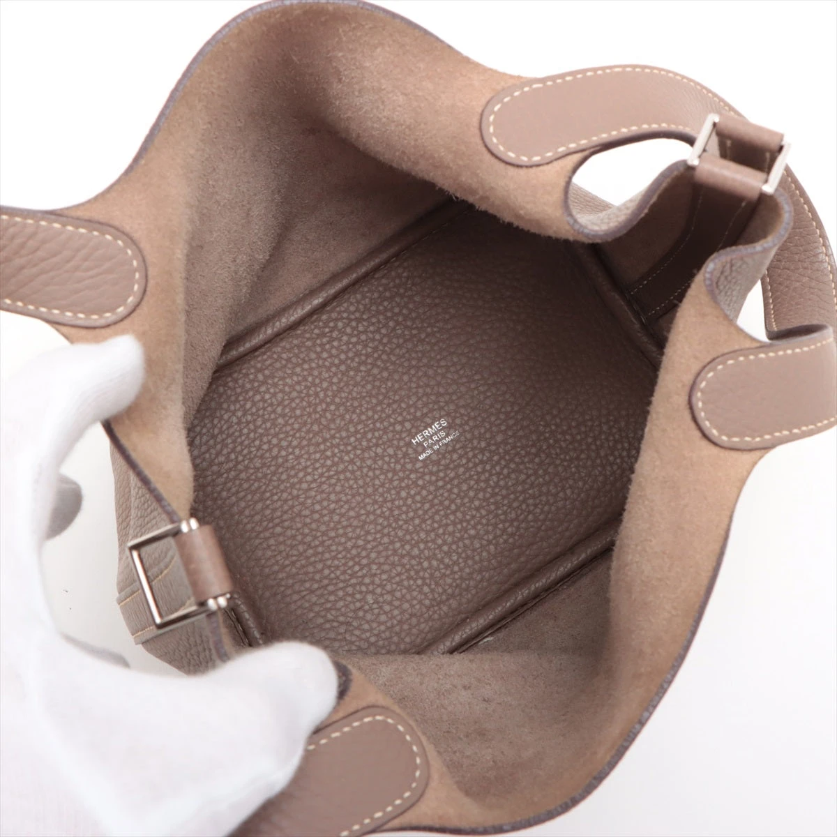 エルメス　ピコタン　PM エトゥープ　シルバー金具　トリヨンクレマンス エルメス ピコタンロック18/PM エトゥープ トリヨンクレマンス