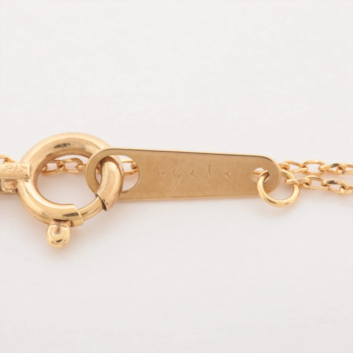 アガット ターコイズ クォーツ ネックレス K18(YG)×K14(YG) 1.5g