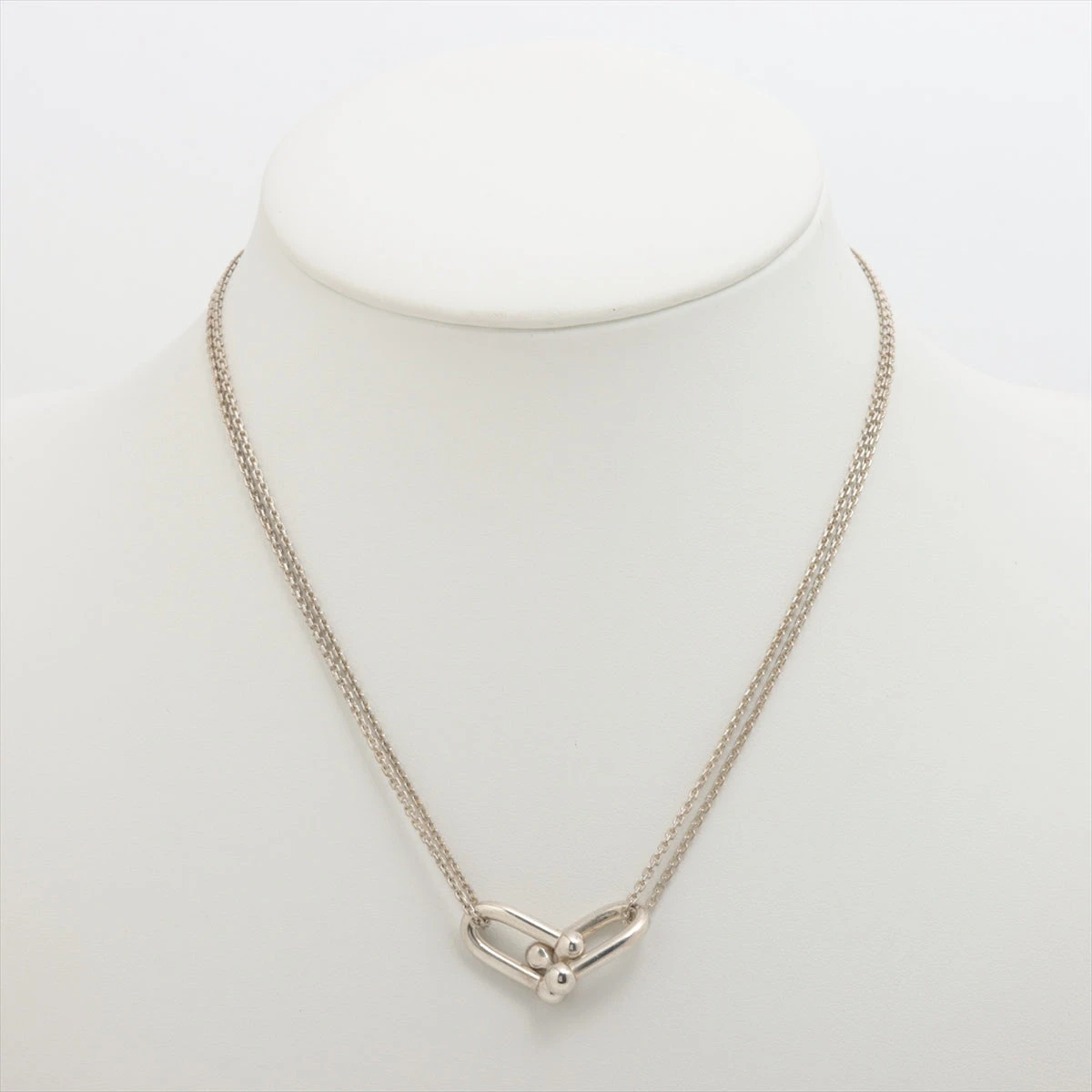 【美品】41.0cmティファニー ダブルハート ネックレス シルバー925 TIFFANY&Co. ティファニー ダブル ハート ネックレス シルバー系