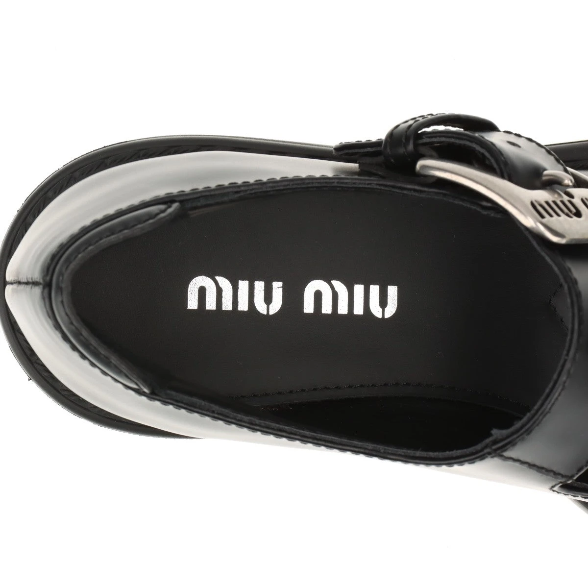 【着用僅か】miu miu メリージェーン レザー ストラップ パンプス ミュウミュウ メリージェーン レザー ストラップパンプス 36.5