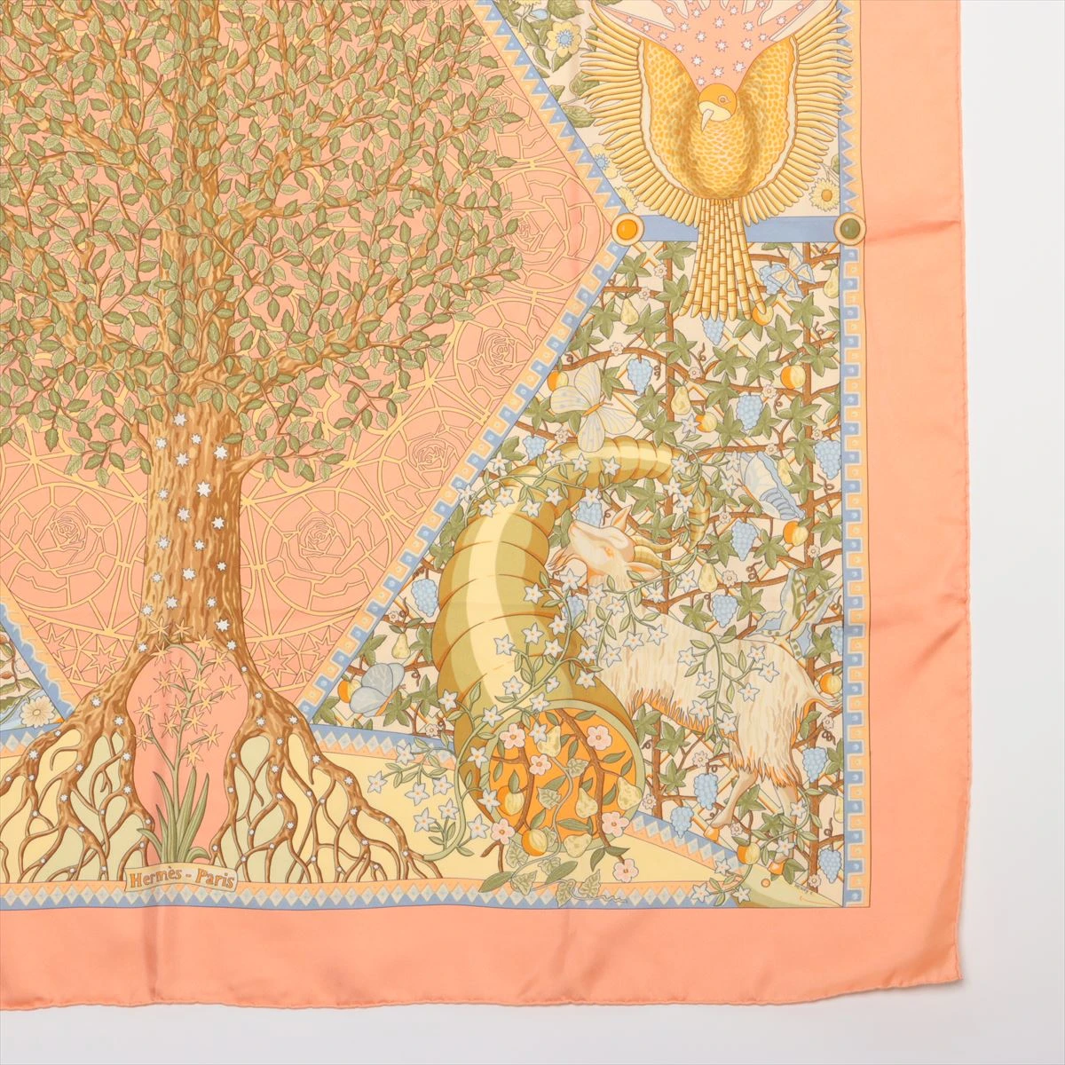 HERMES エルメス　カレ　90 スカーフ　「世界の 中心軸」 HERMES 新古品 エルメス カレ90 Axis Mundi 世界の中心軸 大判