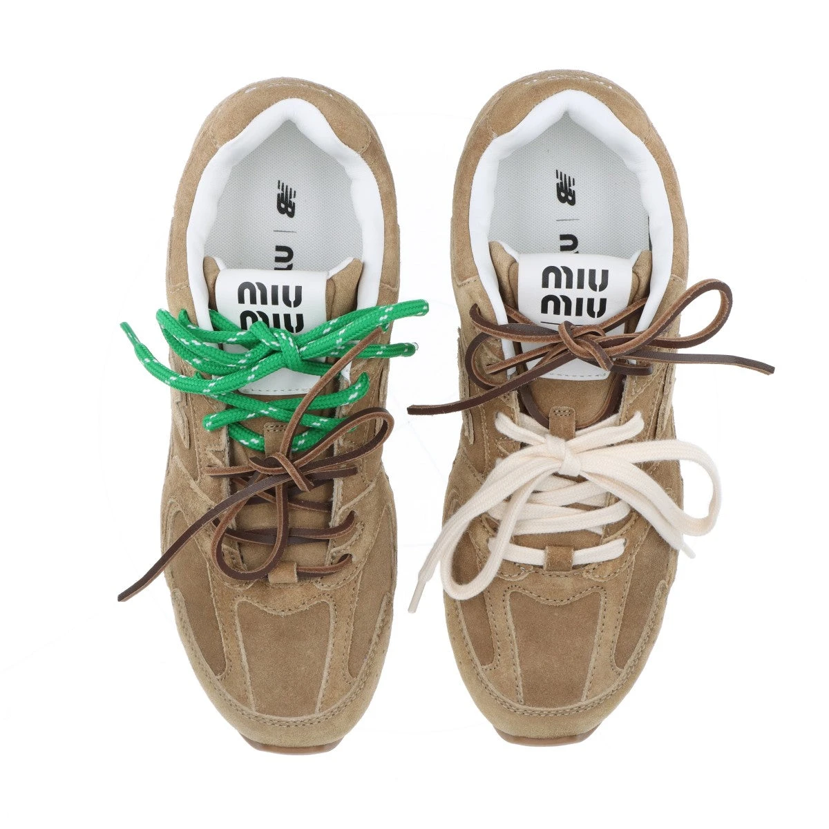 ミュウミュウ×ニューバランス 24SS スエード スニーカー 37.5