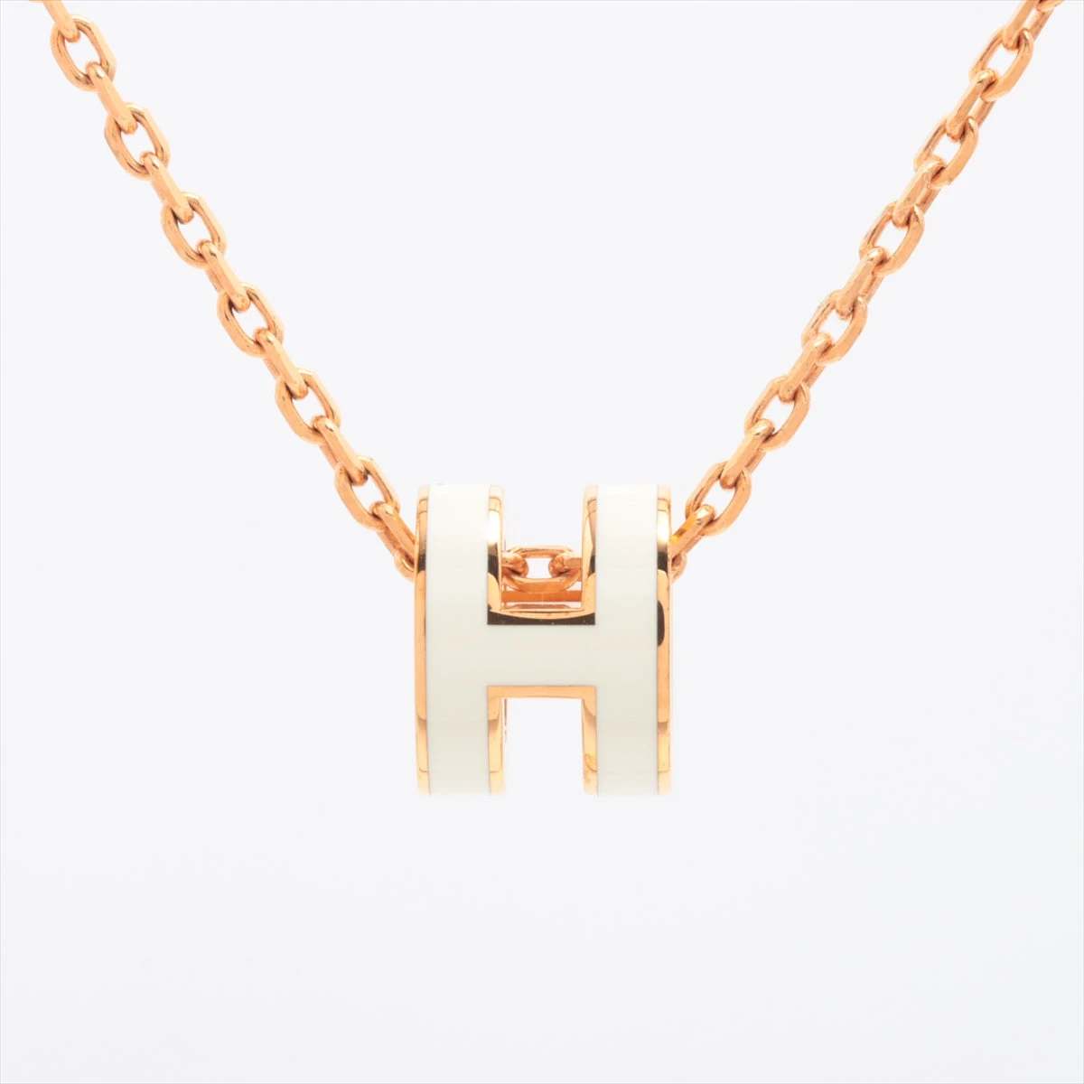 値下げ不可クリックH ピンクゴールド×ホワイト エナメルブレスレット 《クリックH》 | Hermès - エルメス-公式