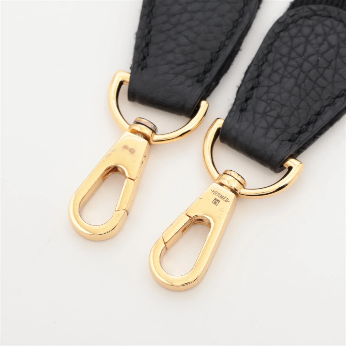 在庫ラスト1点【HERMES】ブラック レザー ストラップ HERMES エルメス 純正 ベルト ストラップ クロコ 22mm