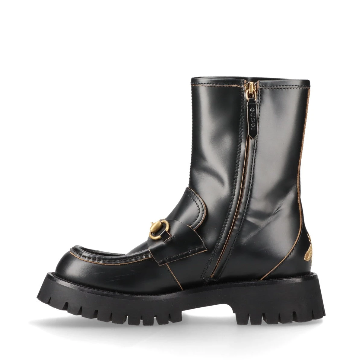 GUCCI グッチ サイドジップ ショートブーツ レザー ブラック