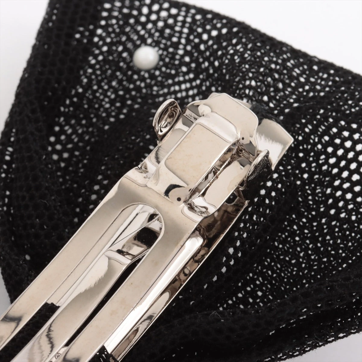 シャネル ココマーク リボン 24A バレッタ シルク×ポリエステル