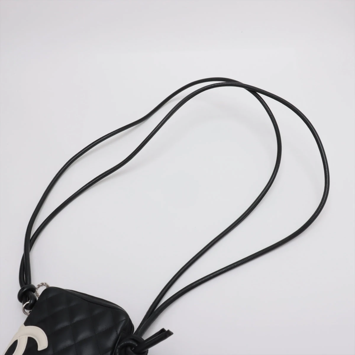 シャネル カンボンライン ラムスキン ショルダーバッグ ブラック