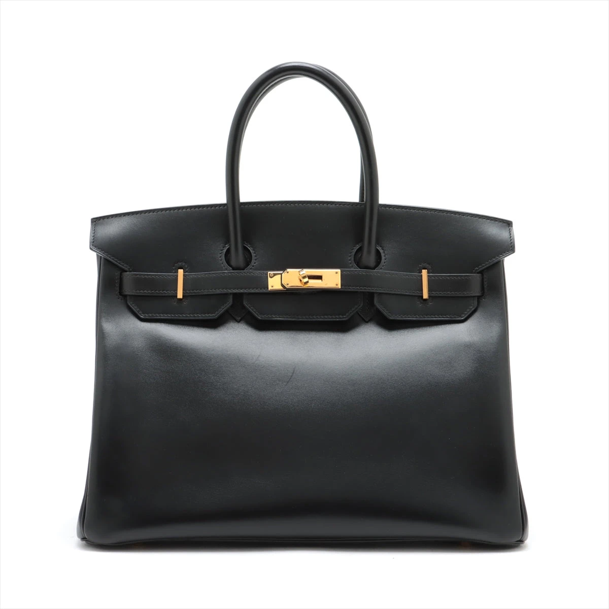 エルメス バーキン35 ボックスカーフ ブラック ゴールド金具 □F