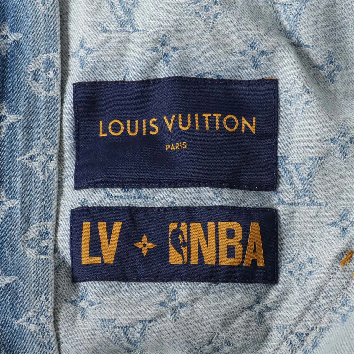 ヴィトン×NBA 21AW コットン デニムジャケット 46 メンズ ブルー