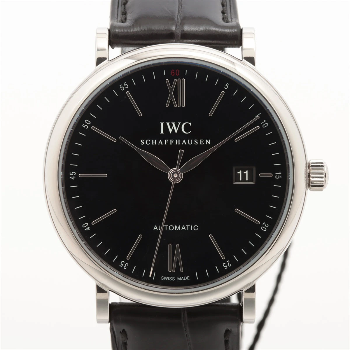 IWC ポートフィノ IW356502 SS×革 AT 黒文字盤 A3176019｜中古