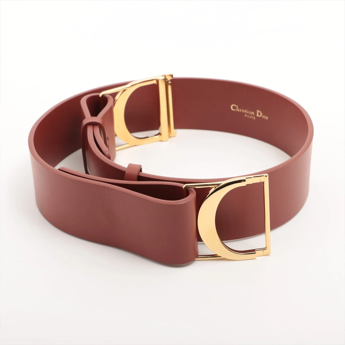 ディオール CDロゴ ベルト 75 GP×革 ブリック A2447776｜中古ブランド  