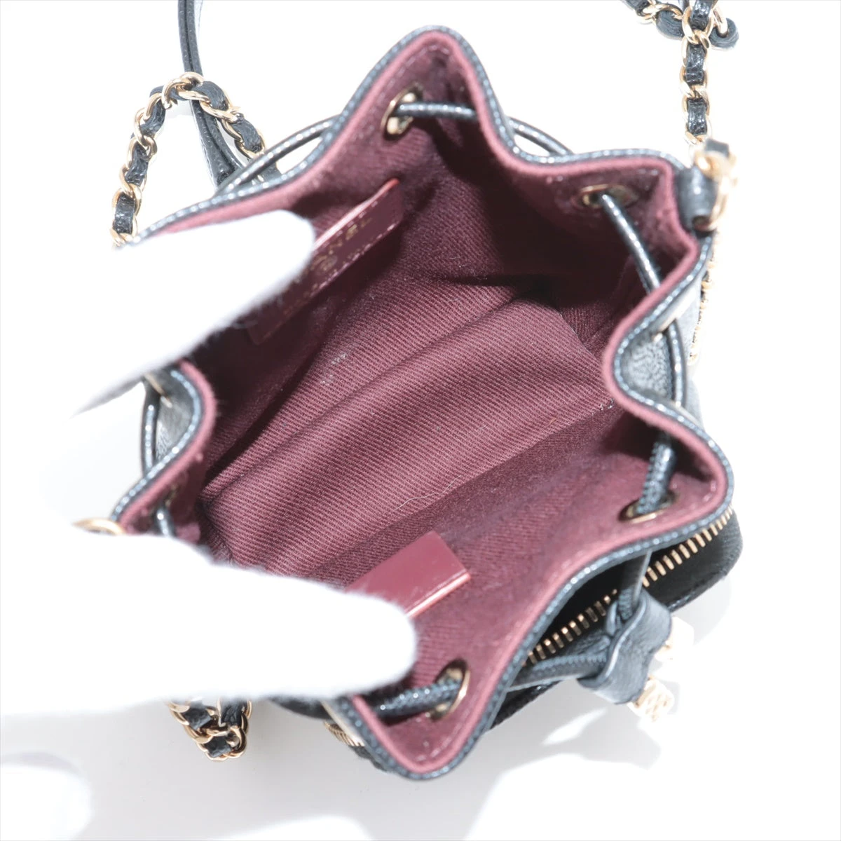 シャネル キャビアスキン  巾着型　チェーン ショルダーバック　マトラッセ CHANEL シャネル ショルダーバッグ トートバッグ マトラッセ キャビア