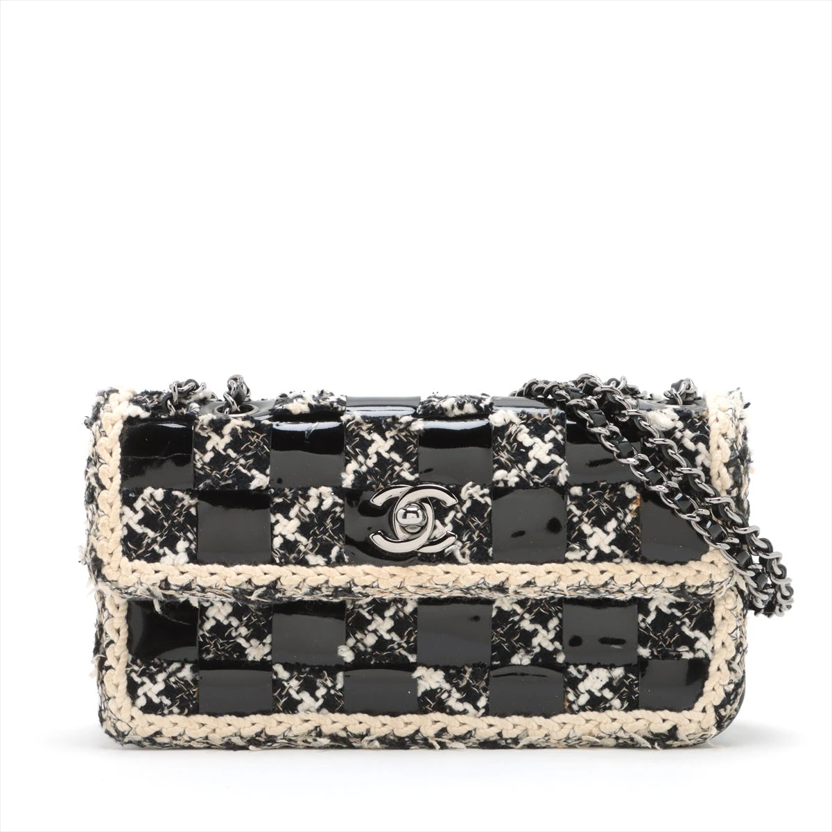 【CHANEL】チェーンショルダーバッグ  ツイード シャネル ココマーク ツイード チェーンショルダーバッグ