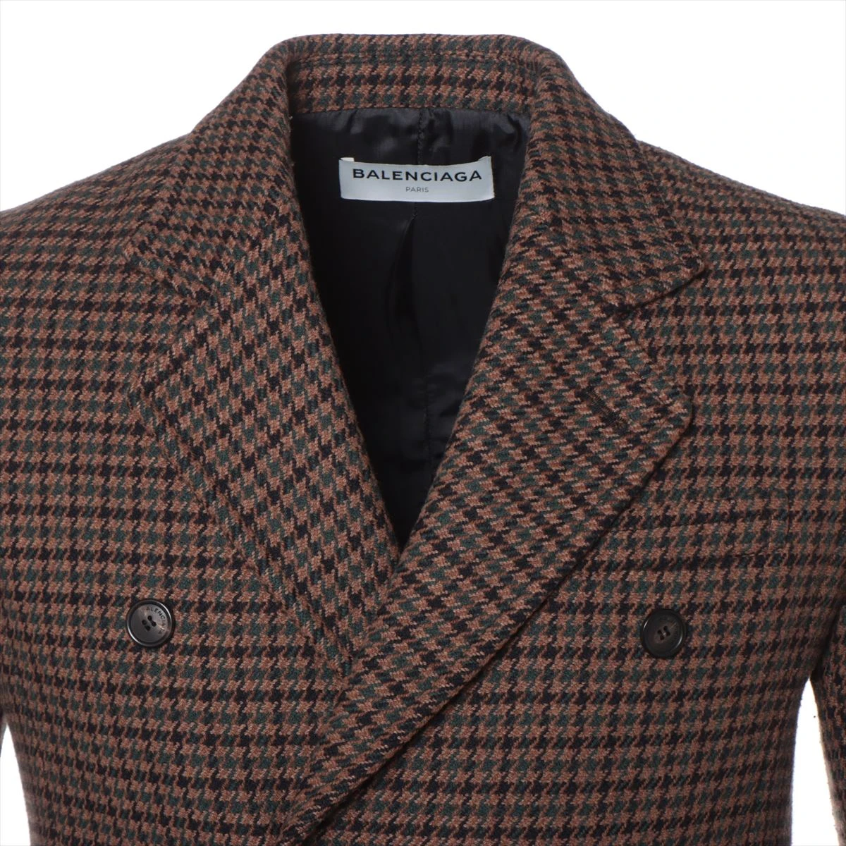 R74 S 44 バレンシアガ ブラウン ピーコート ウールコート メンズ R74 S 44 バレンシアガ ブラウン ピーコート ウールコート メンズ