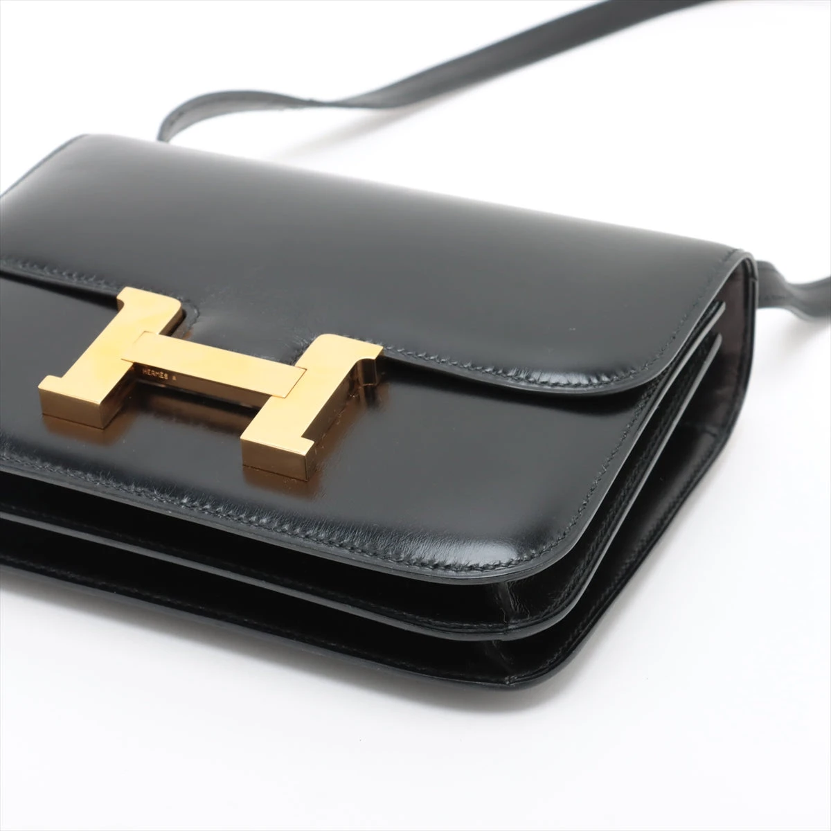エルメス コンスタンス18 ミニ ボックスカーフ ブラック ゴールド金具