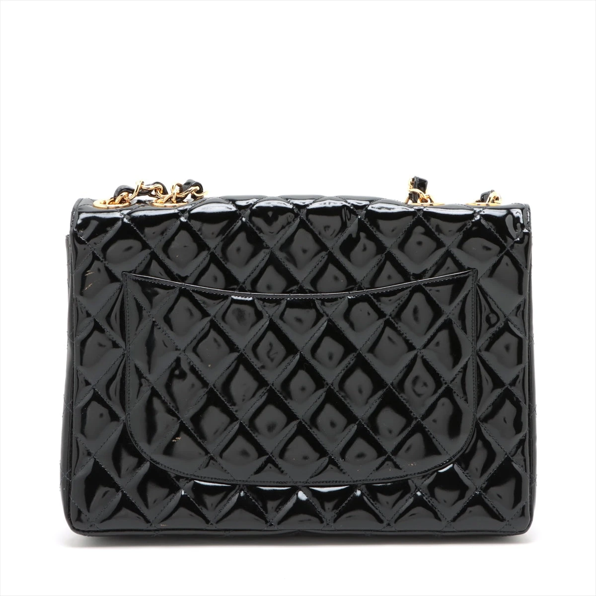 シャネル デカマトラッセ パテントレザー シングルフラップ ダブル