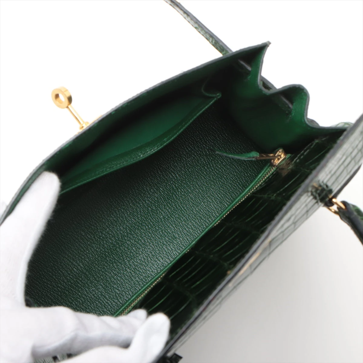 エルメス ケリー25 ポロサスリセ グリーン ゴールド金具 □B