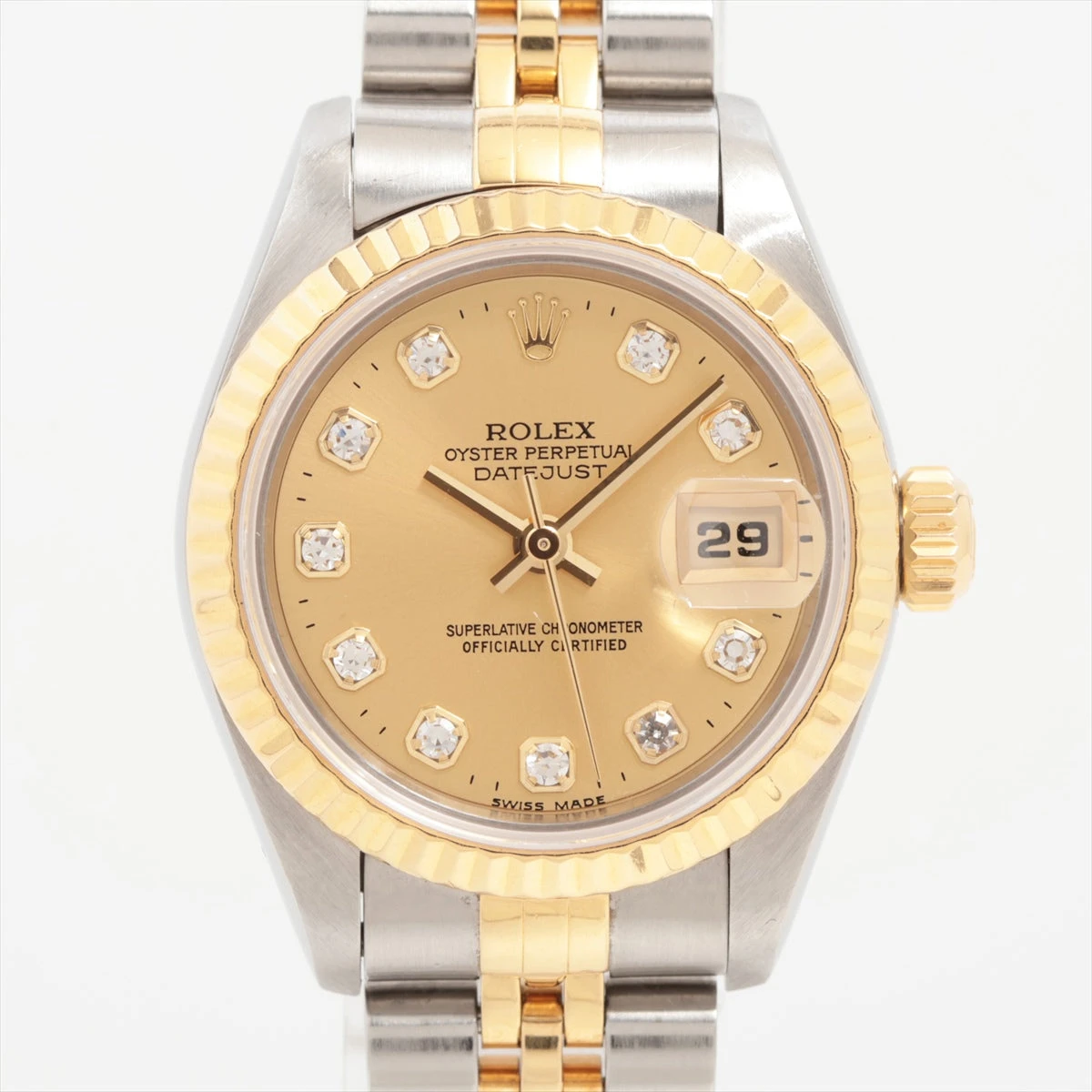 ロレックス デイトジャスト 69173G SS×YG AT シャンパン文字盤