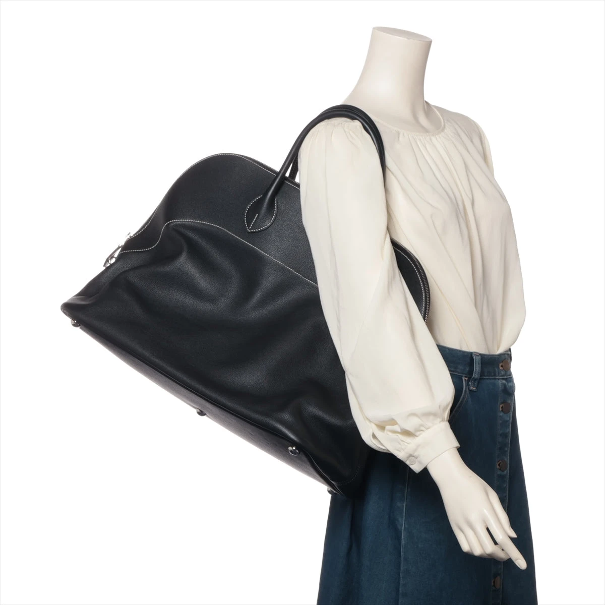 エルメス ボリードリラックス45 ヴォーシッキム ブラック シルバー金具 エルメス ボリードリラックス45 ヴォーシッキム ブラック シルバー金具