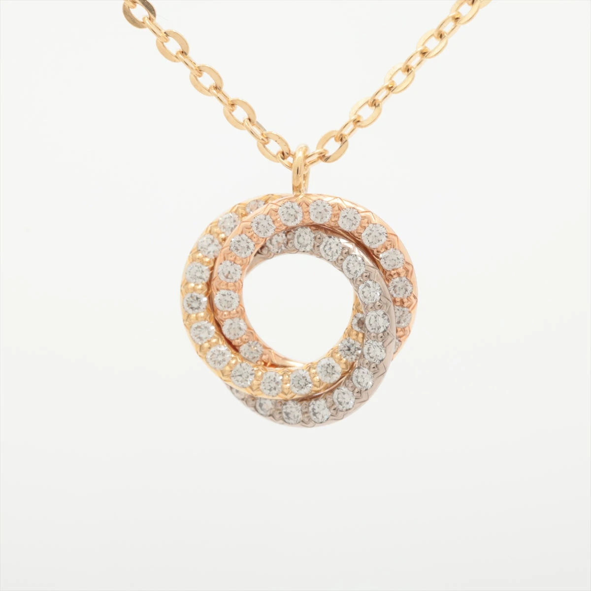 カルティエ トリニティ ダイヤ ネックレス 750(YG×PG×WG) 2.2g