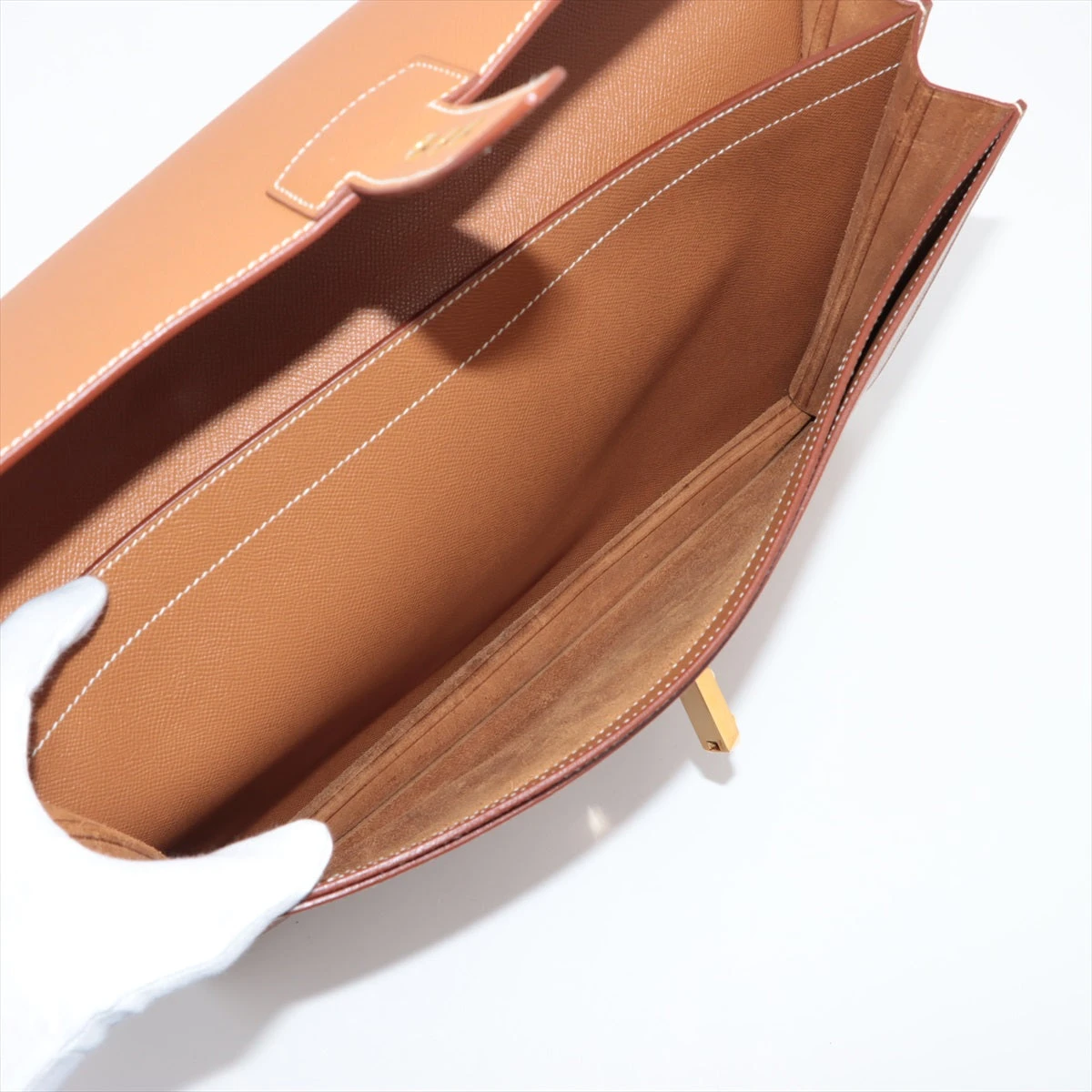 【箱袋鍵付】 エルメス サックアデペッシュ41 ゴールド ブラウン クシュベル 箱袋鍵付】 エルメス サックアデペッシュ41 ゴールド ブラウン