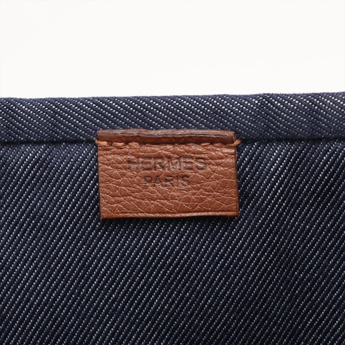 エルメス カリカット トワルデニムカヌレ×ブッフル ネイビー×ブラウン 
