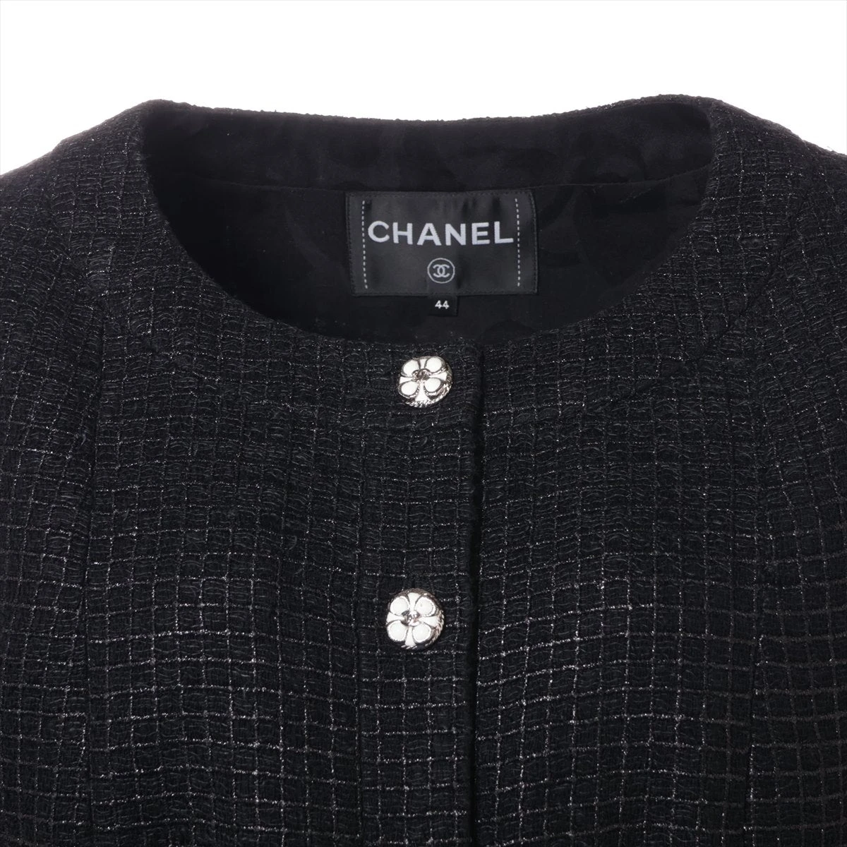 シャネル ココボタン 24P ポリエステル×レーヨン ノーカラージャケット