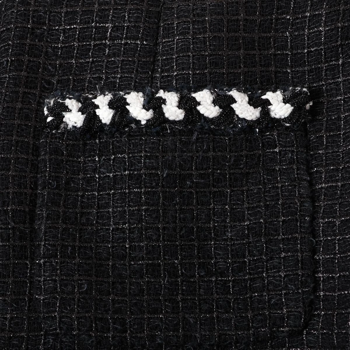 CHANEL ノーカラージャケット ホワイト/ブラック 25012918_9.jpg
