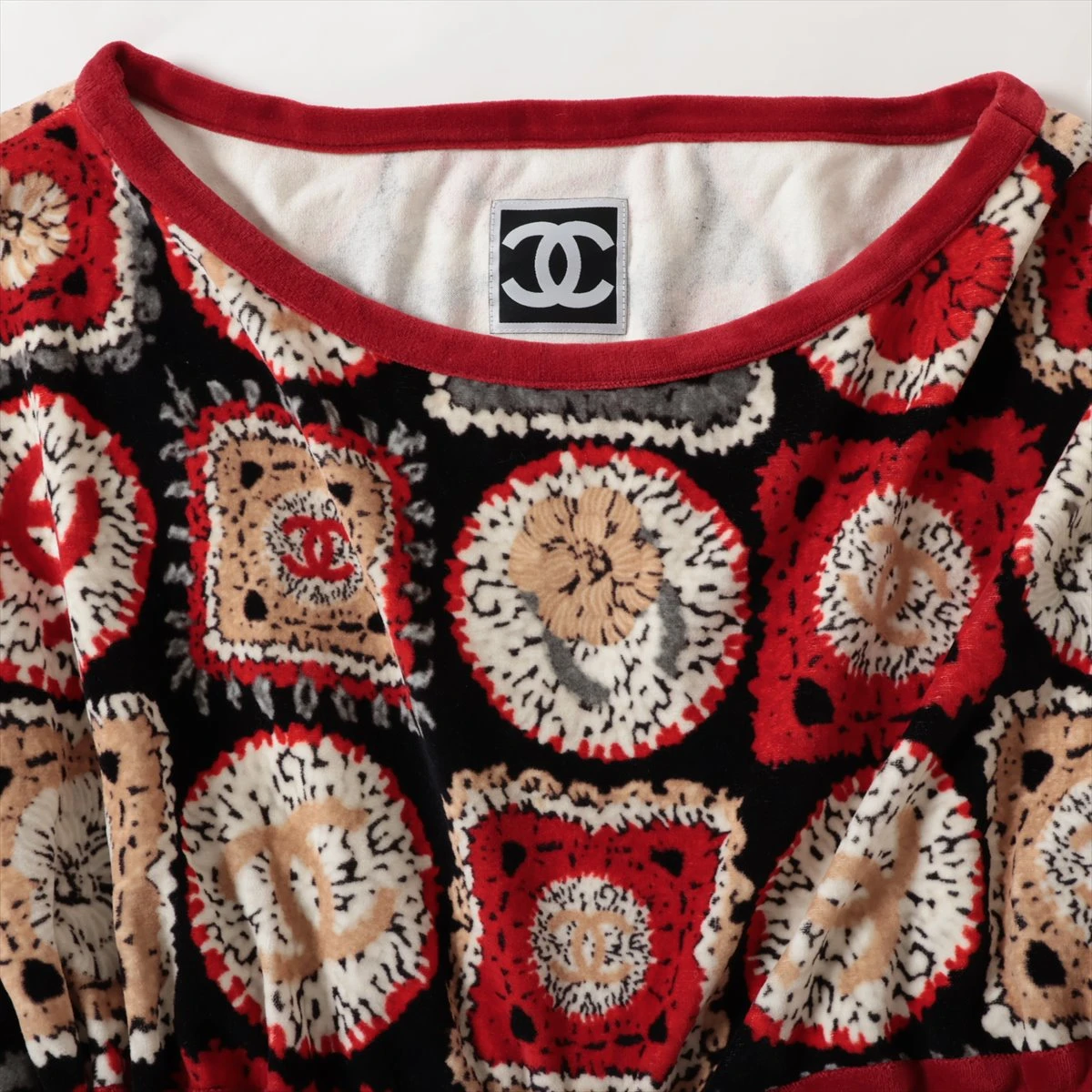 CHANEL シャネル 09P ベロア ココマーク 総柄チュニック