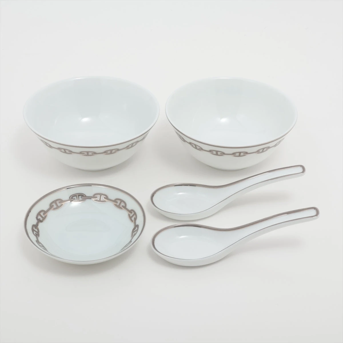 エルメス シェーヌダンクル 食器 陶器 5点セット XB025984｜中古