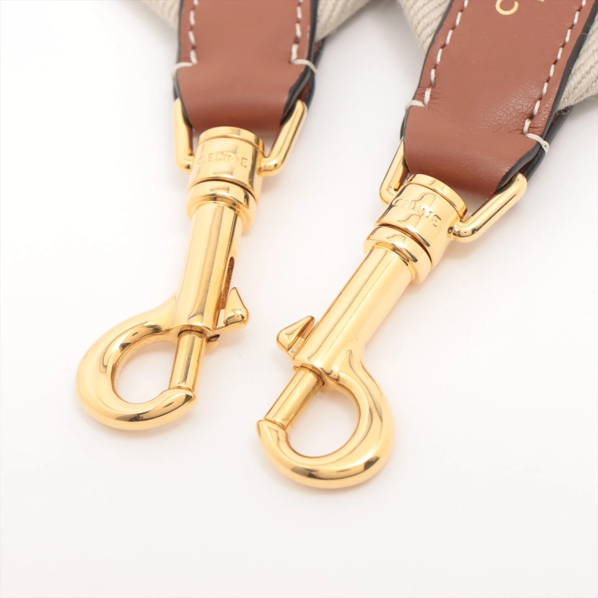 セリーヌ ショルダーストラップ キャンバス×レザー ベージュ A3312069