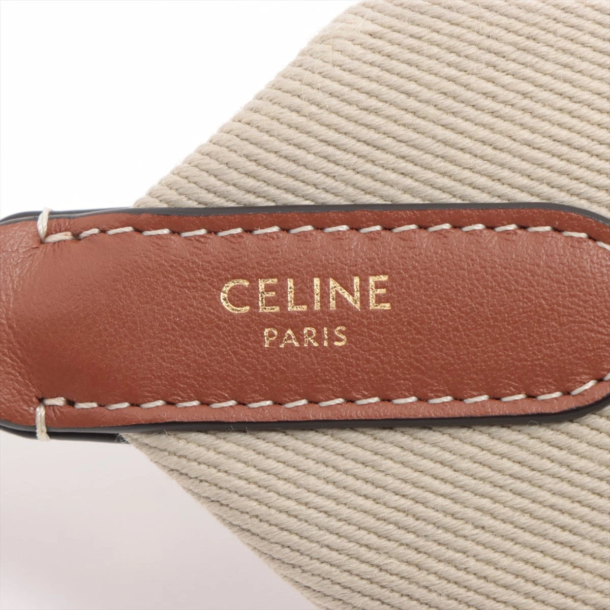 セリーヌ ショルダーストラップ キャンバス×レザー ベージュ A3312069