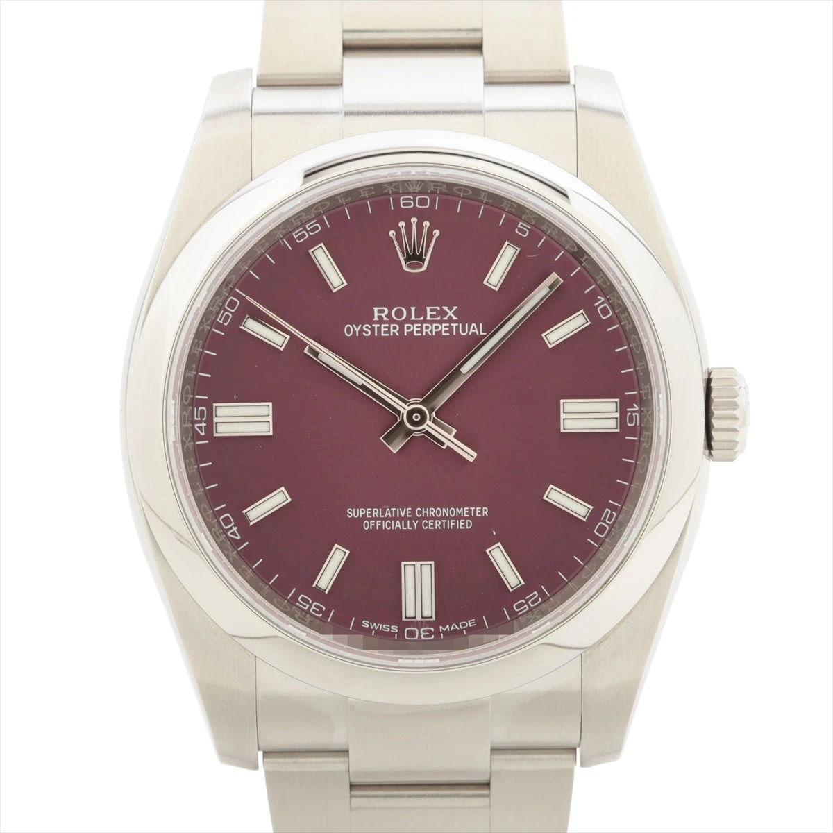 ロレックス オイスターパーペチュアル 116000 SS AT レッドグレープ