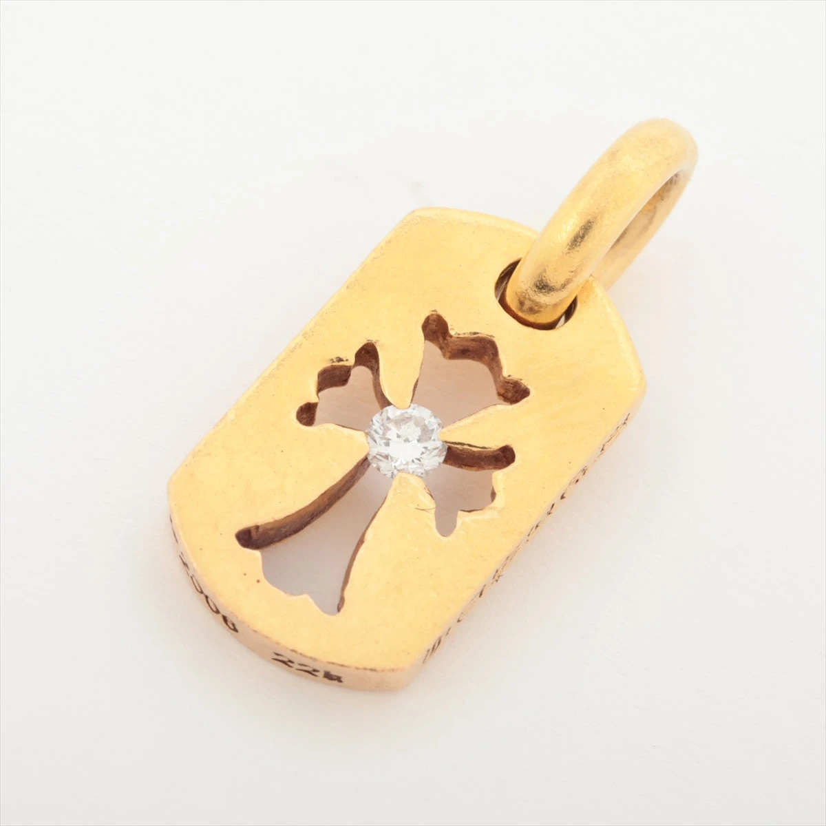 アプリコット クロムハーツ タイニーカットアウトクロス ペンダントトップ 22k