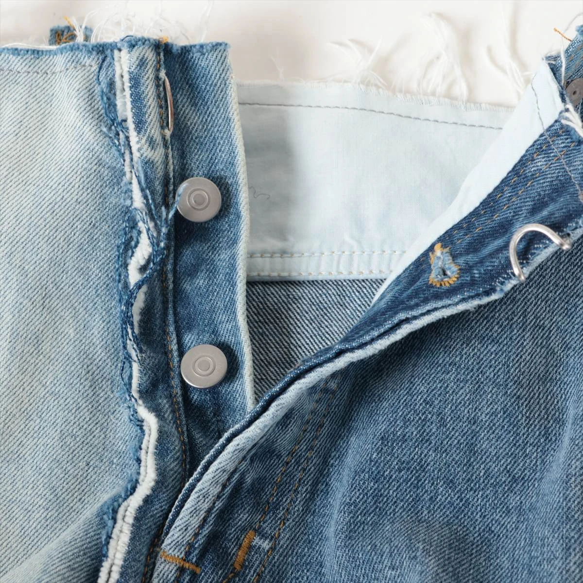 メゾンマルジェラ コットンRipped denimパンツ ブルー Maison Margiela/メゾン マルジェラ】HIGH WAIST WIDE DENIM