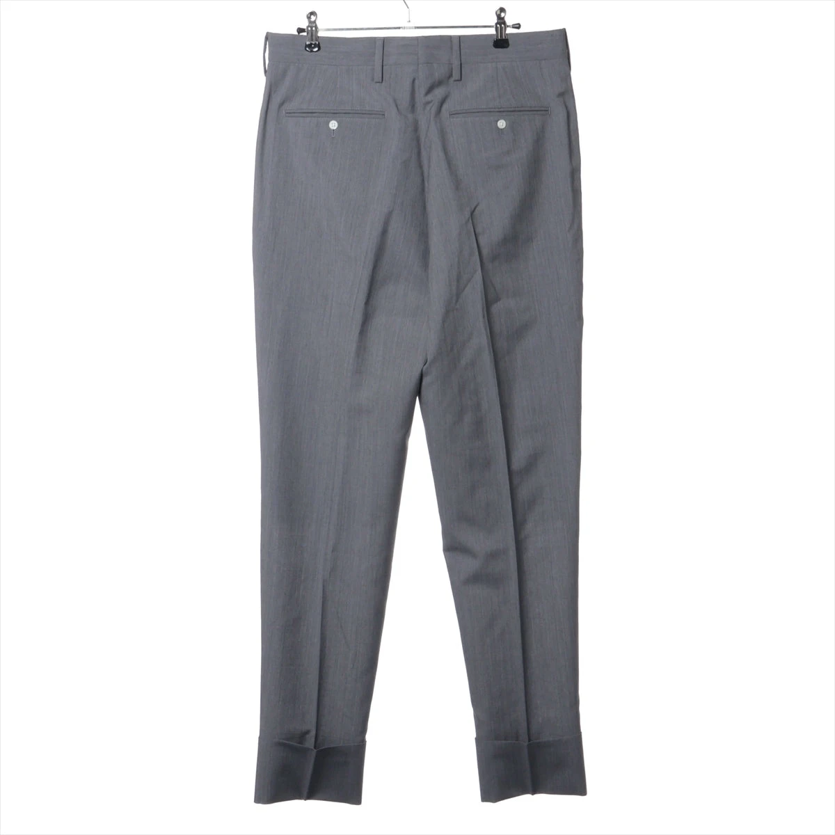 【23AW】新作 ウールパンツ◆プラダ◆人気 プラダ 23年 ウール×モヘヤ パンツ 46 メンズ グレー UP0251