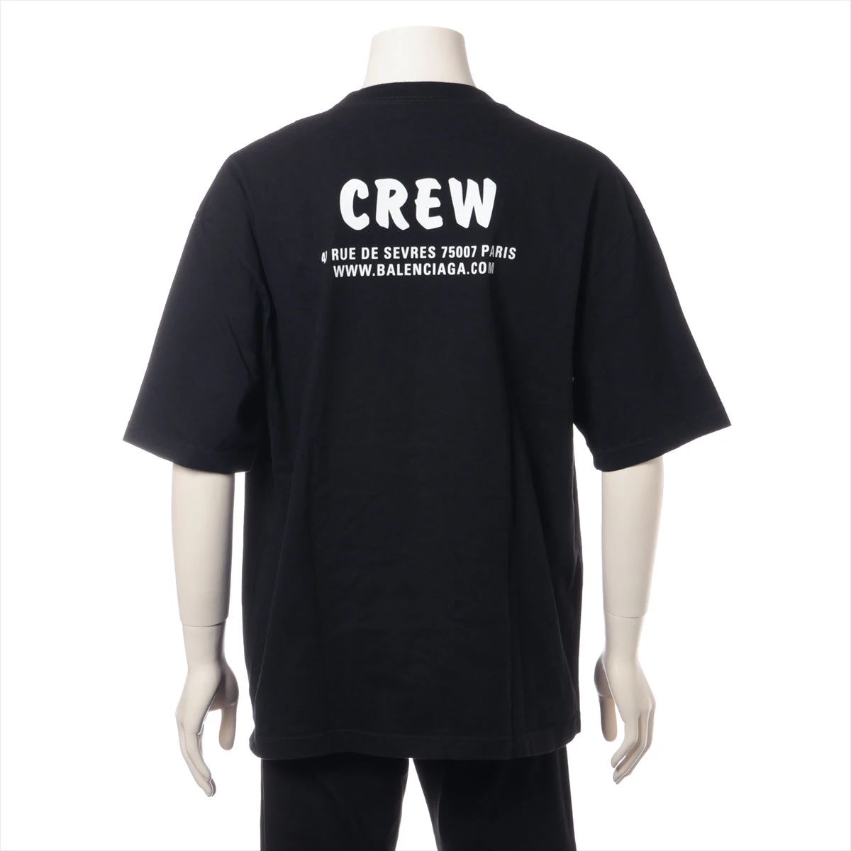 バレンシアガ コットン Tシャツ L メンズ ブラック 612966 穴