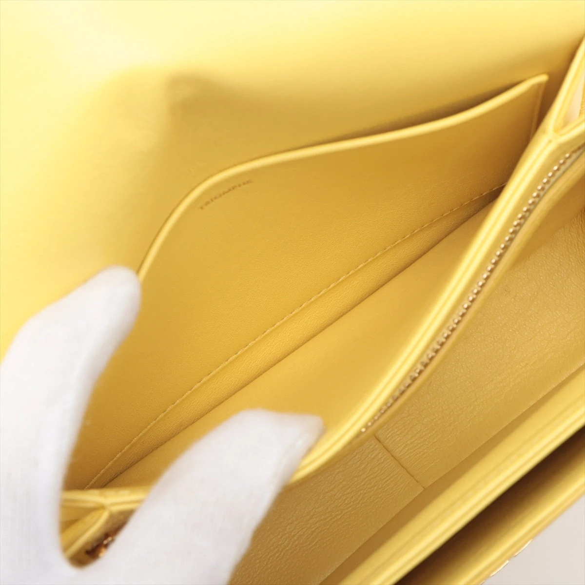 セリーヌ トリオンフ レザー ショルダーバッグ イエロー NP035818