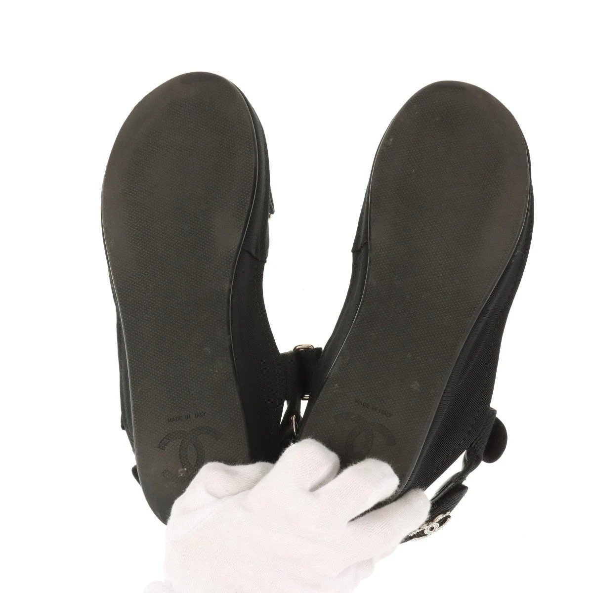 シャネル ココマーク レザー×ファブリック サンダル 36 レディース