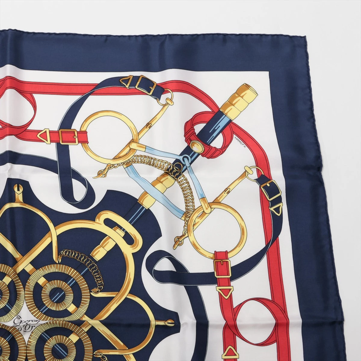 エルメス カレ90 Eperon d'or 黄金の拍車 スカーフ シルク