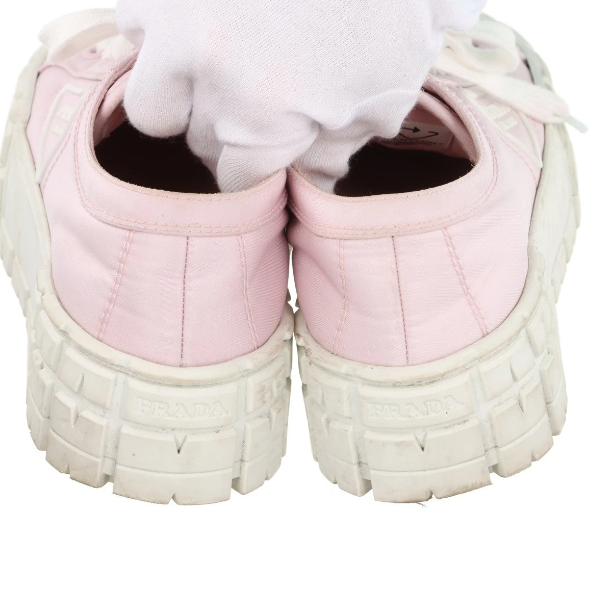 プラダ Re Nylon リ ナイロン ナイロン×レザー スニーカー 37