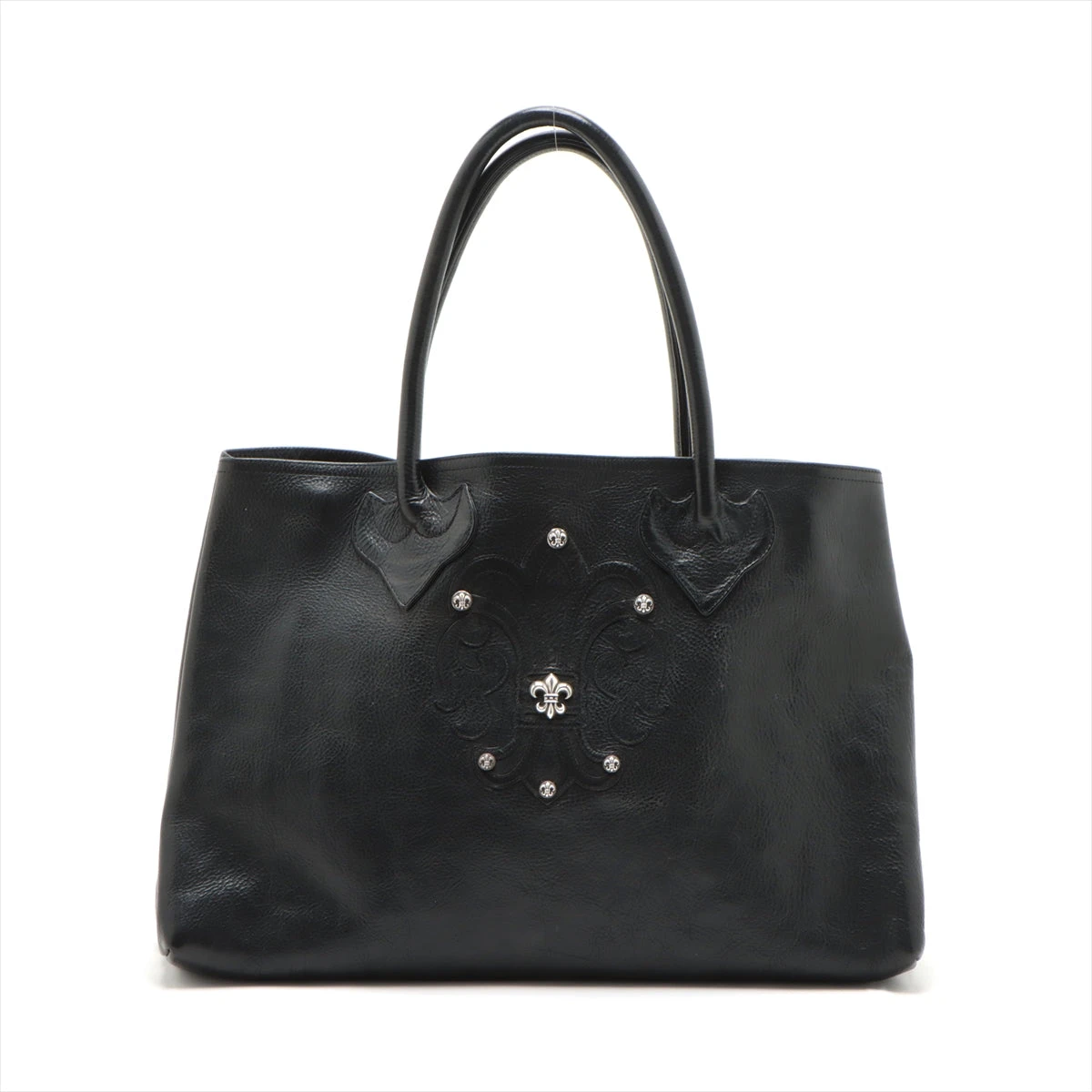 クロムハーツ トートバック BSフレアパッチブラックレザー クロム